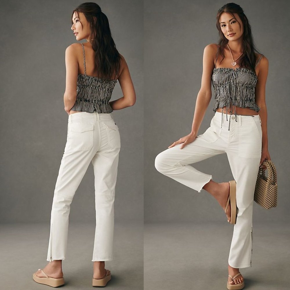 Anthropologie Sanctuary Peace Maker Crop Pants size 30 new white color